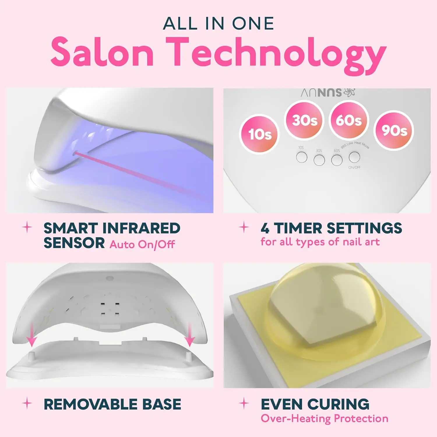 Professionele UV LED-nagellamp met sensor en timers voor het drogen van gellak in manicure en pedicure