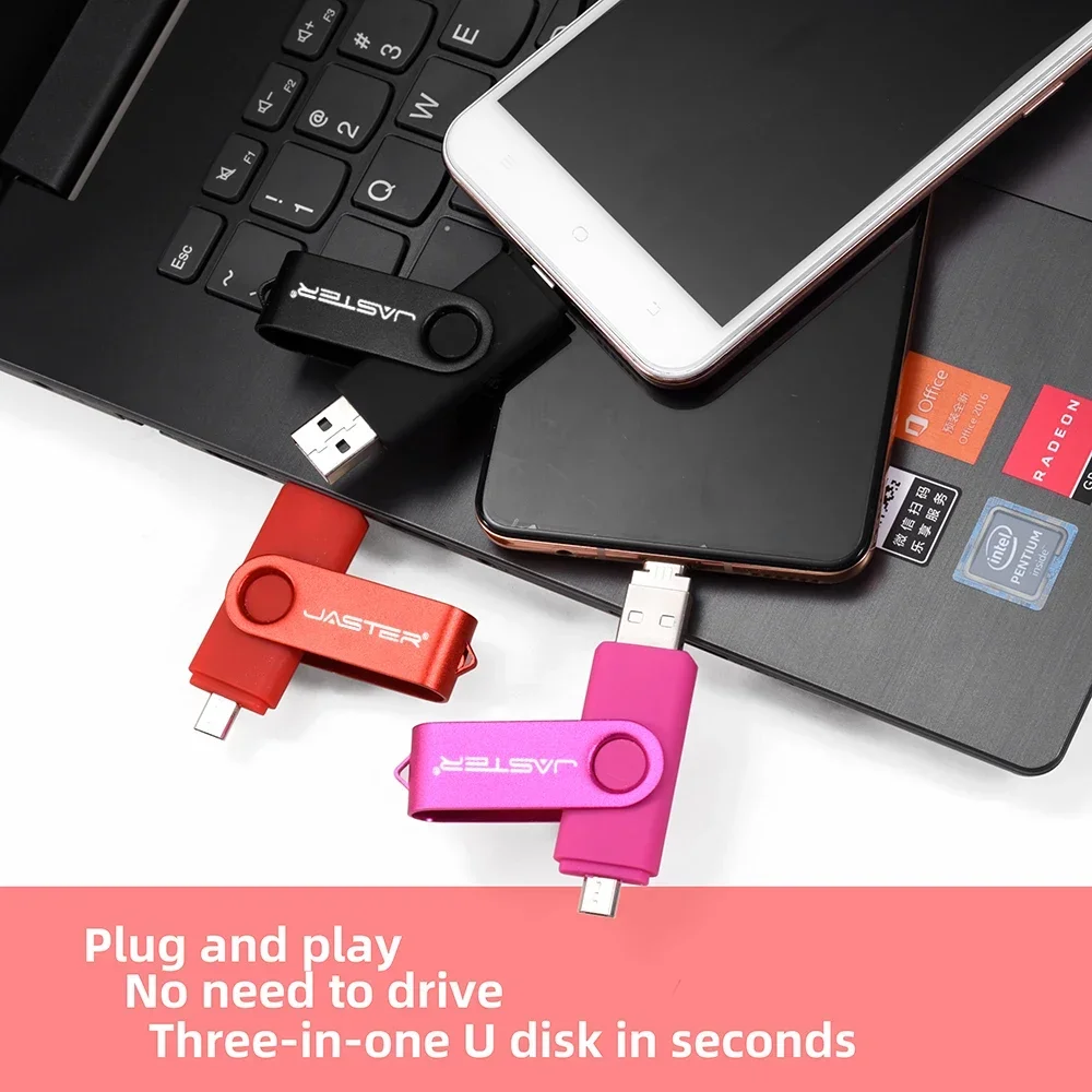 3 in 1 USB flash drive OTG High Speed Pen Drive 64GB 32GB TYPE-C Adapter Gift 16GB 8GB Micro USB stick Red External Storage