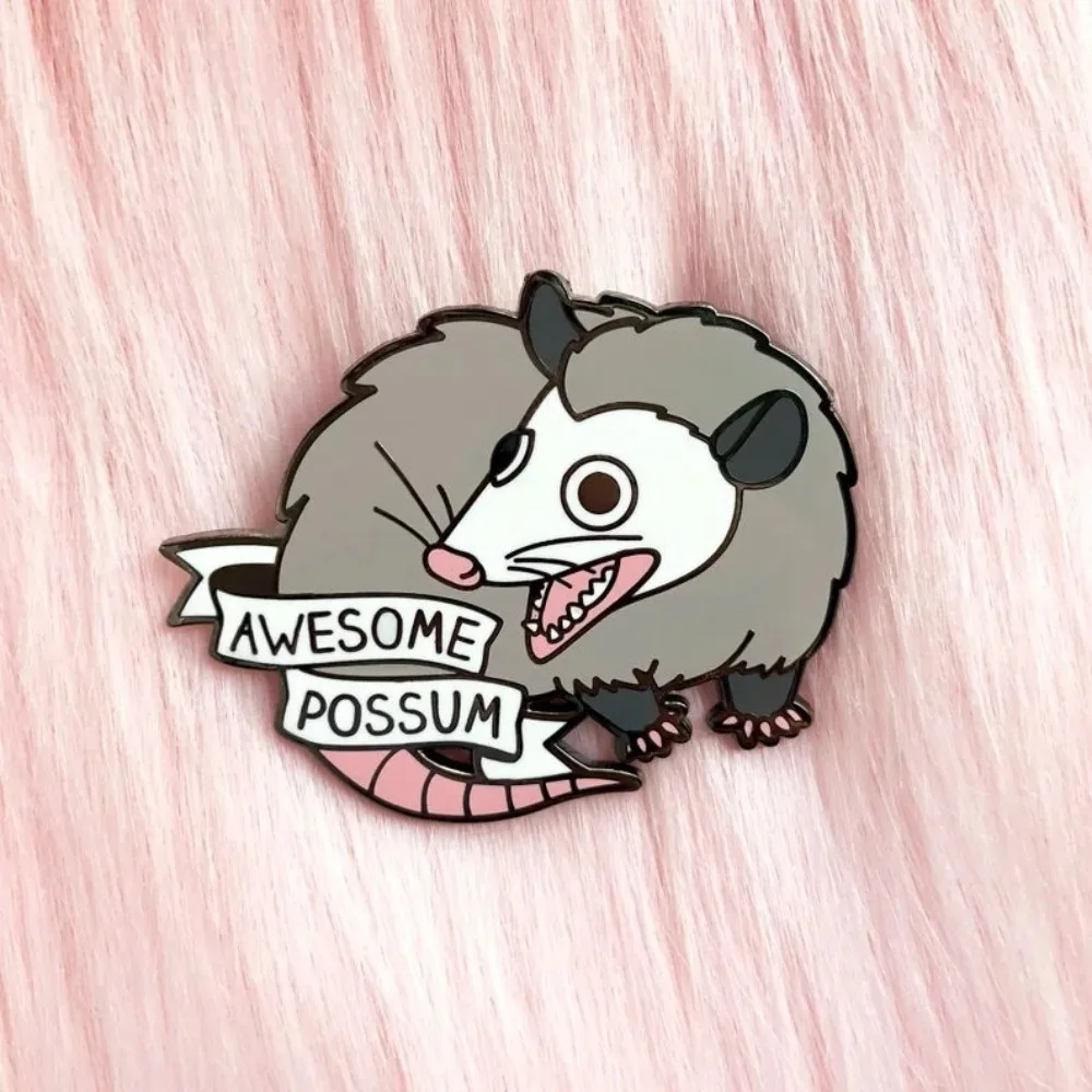 Novelty Awesome Possum Enamel Pin Animal Badge Brooch for Jewelry Accessory
