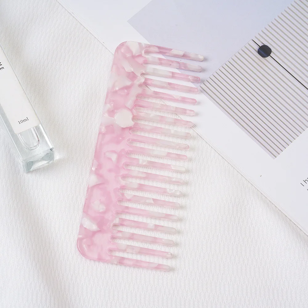 Acetate Sheet Acetate Hair Comb Marble Grain Print Anti Static Anti Static Hair Brush Colorful Smooth Polished Surface