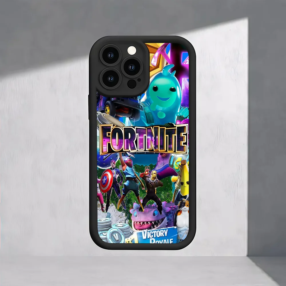 F-Fortnite Gaming Handyhülle für iPhone 17e 17 16e 16 15 14 13 12 11 Air Pro Max Mini XR XS X 7 8 6 6s Plus Weiche TPU Rückseite Schutzhülle – Detail 2