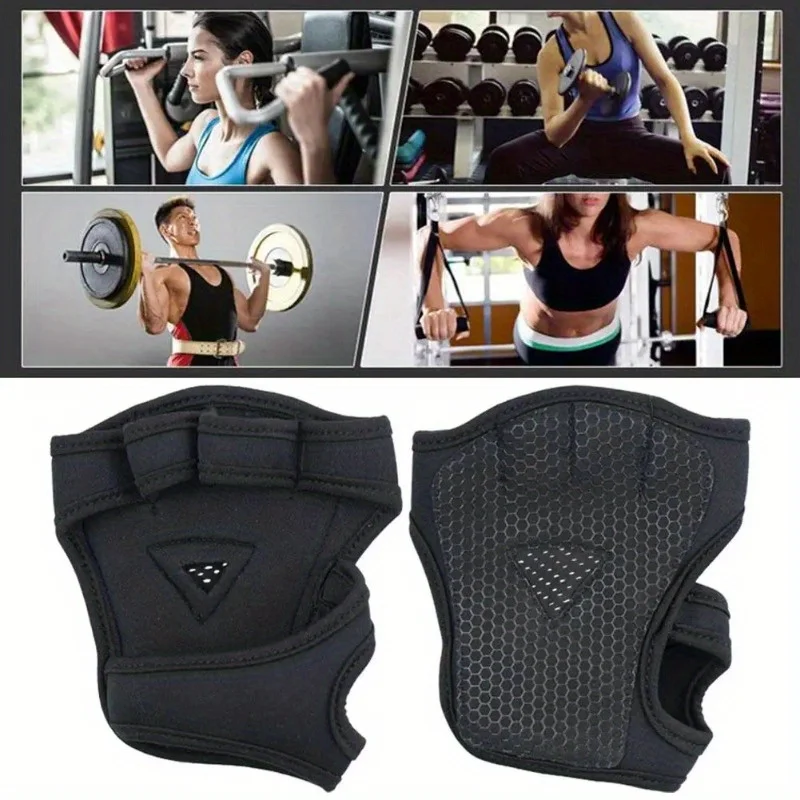 2PC Gym Gloves Fitness Weight Lifting Gloves Men Women Body Building Non-Slip Half Finger Gloves Wrist Support Weightlifting