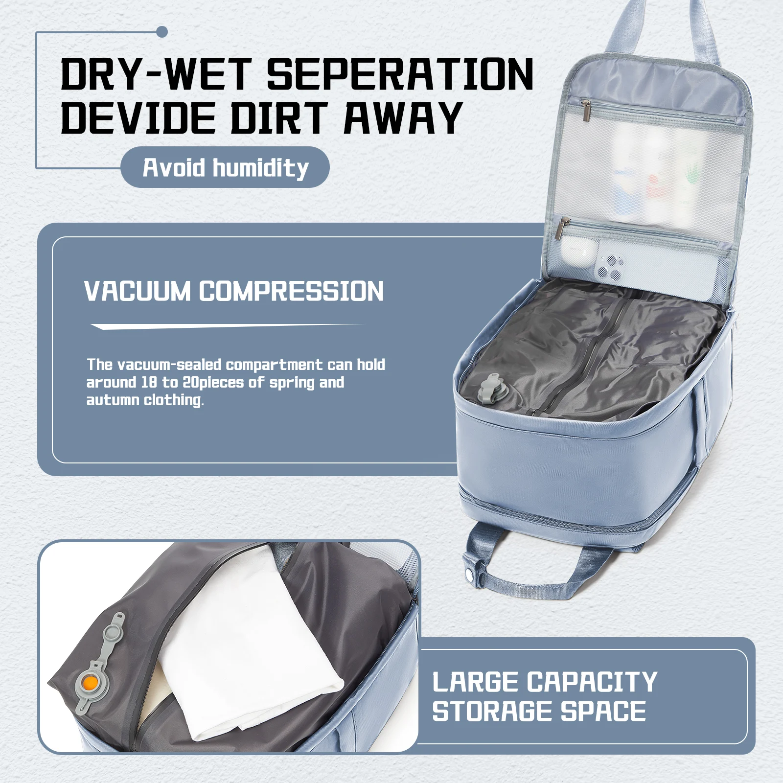 Mochila a vácuo Ryanair 40x20x25, bolsa de cabine, bagagem de mão, mochila de viagem, bolsa para laptop de negócios, mochila airbag com bomba de vácuo