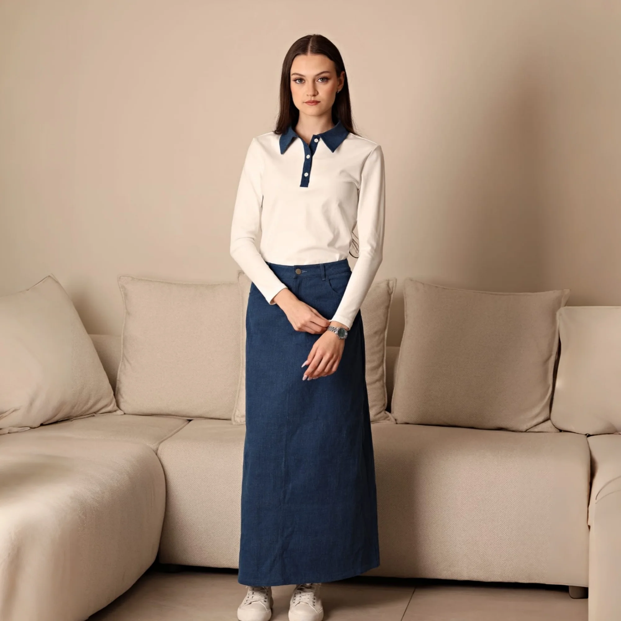 Ropa de Mujer SS 2026 de Mali, Elegantes Camisas Polo de Manga Larga, Top de Boutique, Falda Larga de Moda para Dama, Ropa de Alta Calidad