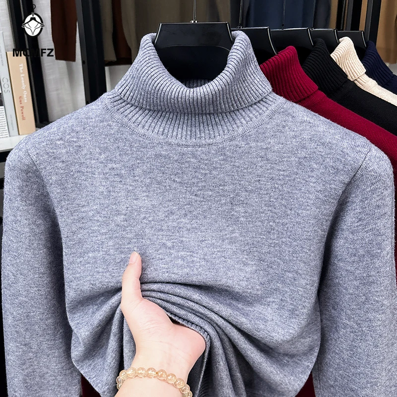 Turtleneck Sweater Men - Heren Relaxed Turtleneck Gebreide Trui Lange