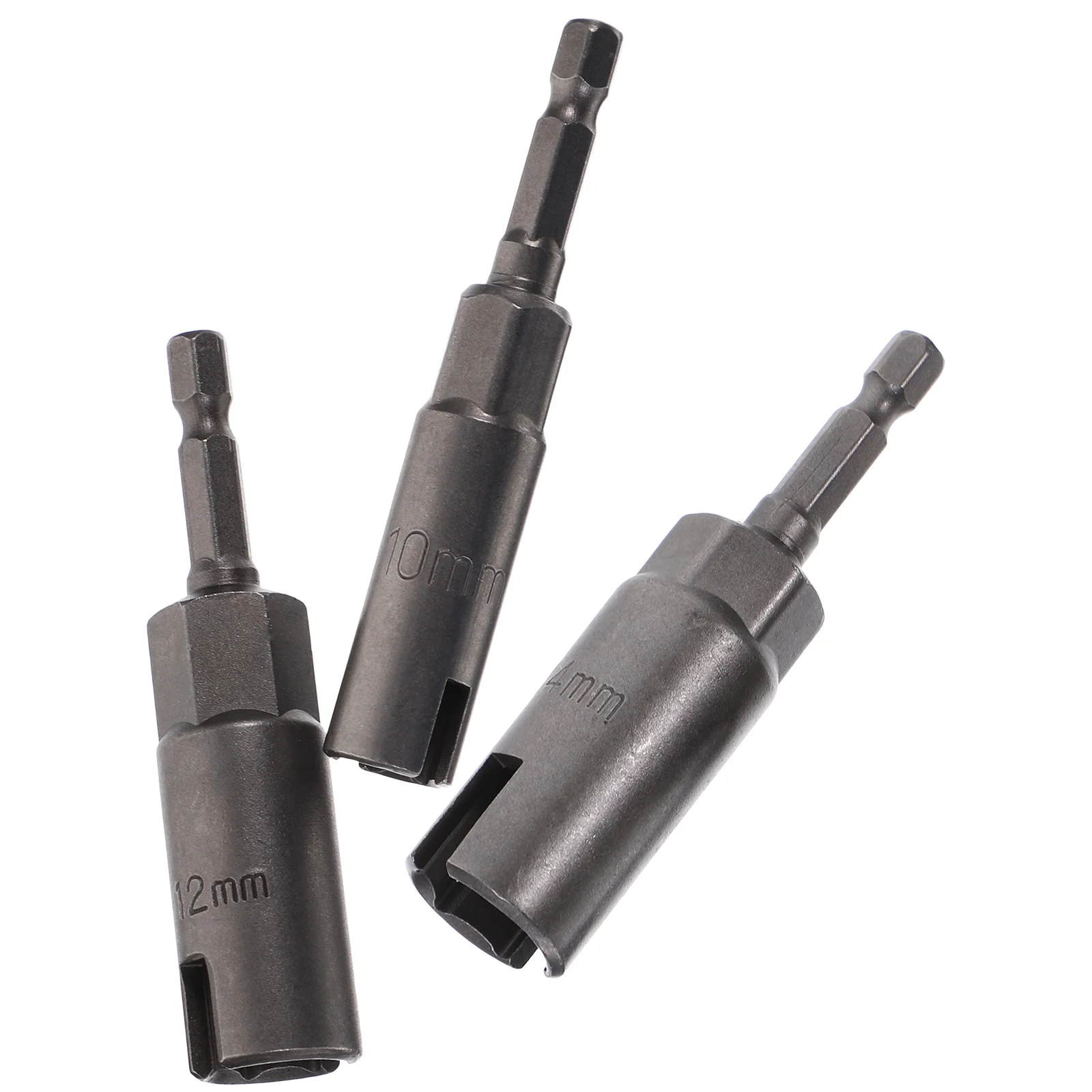 

3pcs Nut Driver Bit Set Wing Bolt Socket Wrench Hex 10mm 12mm 14mm Chrome Vanadium Steel Slot Drill Attachment Tool
