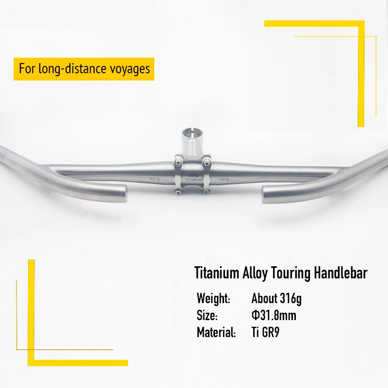 Titanium Alloy Cruiser Rest TT Handlebar for Long Distance Riding Touring for Mountain Bike Road Bicycle 31.8/25.4mm Bikepacking