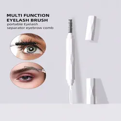 White Double-headed Eyebrow Brush Makeup Brush Eyelash Curler Eyebrow Comb Beauty Tool Portable Double-headed Dustproof