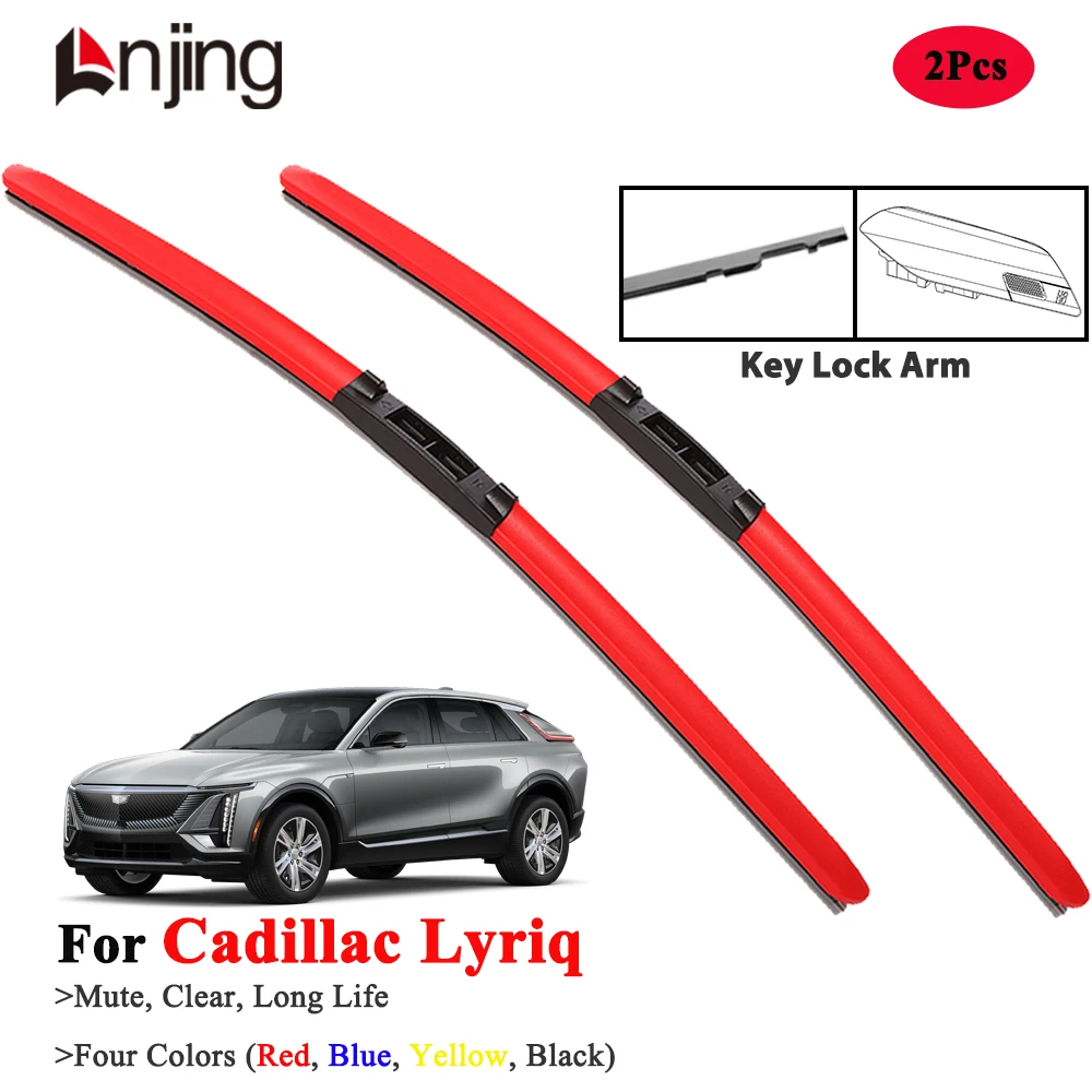 

LNJING Red Wiper Blades For Cadillac Lyriq 2021-Now