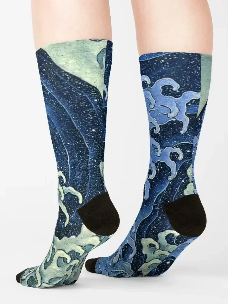 Japanese Wave Japan Vintage Ocean Waves Vintage Socks Children's designer ankle halloween Boy Child Socks Women's