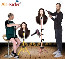 Adjustable Wig Stand Tripod Multiple Wigs Display Mannequin Head Stand Holder With Tray For Hairdressing Styling Stand 55Inch