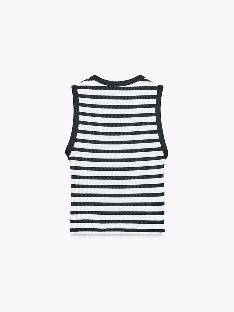 High-end V-Ne Button-Up Svel Colete Novo Inverno Listrado Feminino Faion Top Quali Material Ele Sle