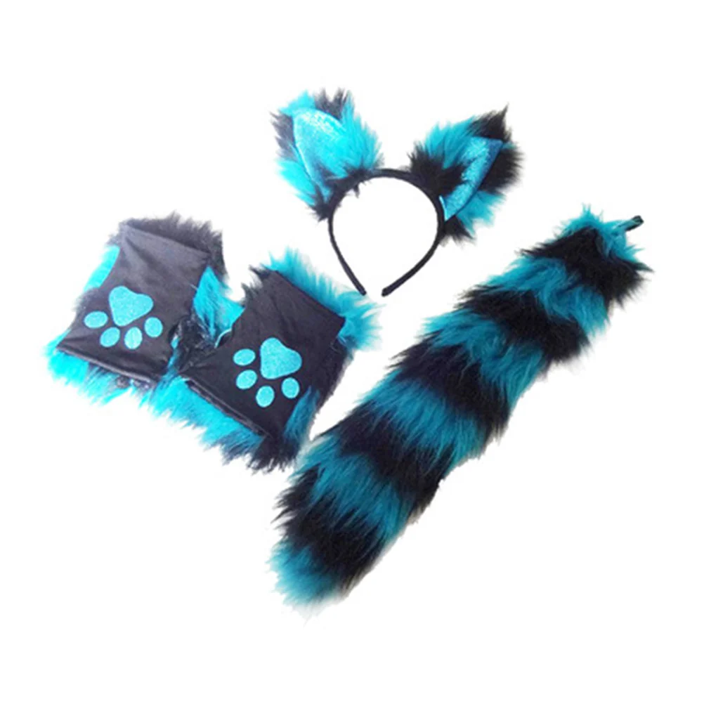 

Dress up Fox Suit Plush Tail Wear Animal Headdress Ears Headband Decor Costume Party Hairpin Tails