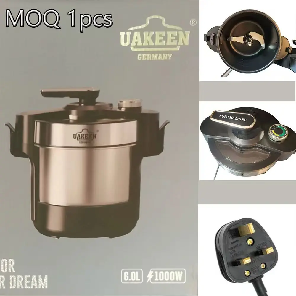 6-Liter-Schwalbenschneckenmaschine – Version mit britischem Standardstecker – Multifunktionale Fleischmaschine mit Heizfunktion und Dampfgarer