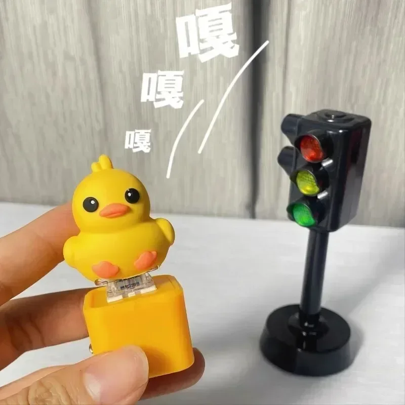 Funny Croaking Frog Duck Luminous Button Keychain Keyboard Fidget Clicker Sound Keyring for Stress Relief Finger Toy Gift Decor view 6
