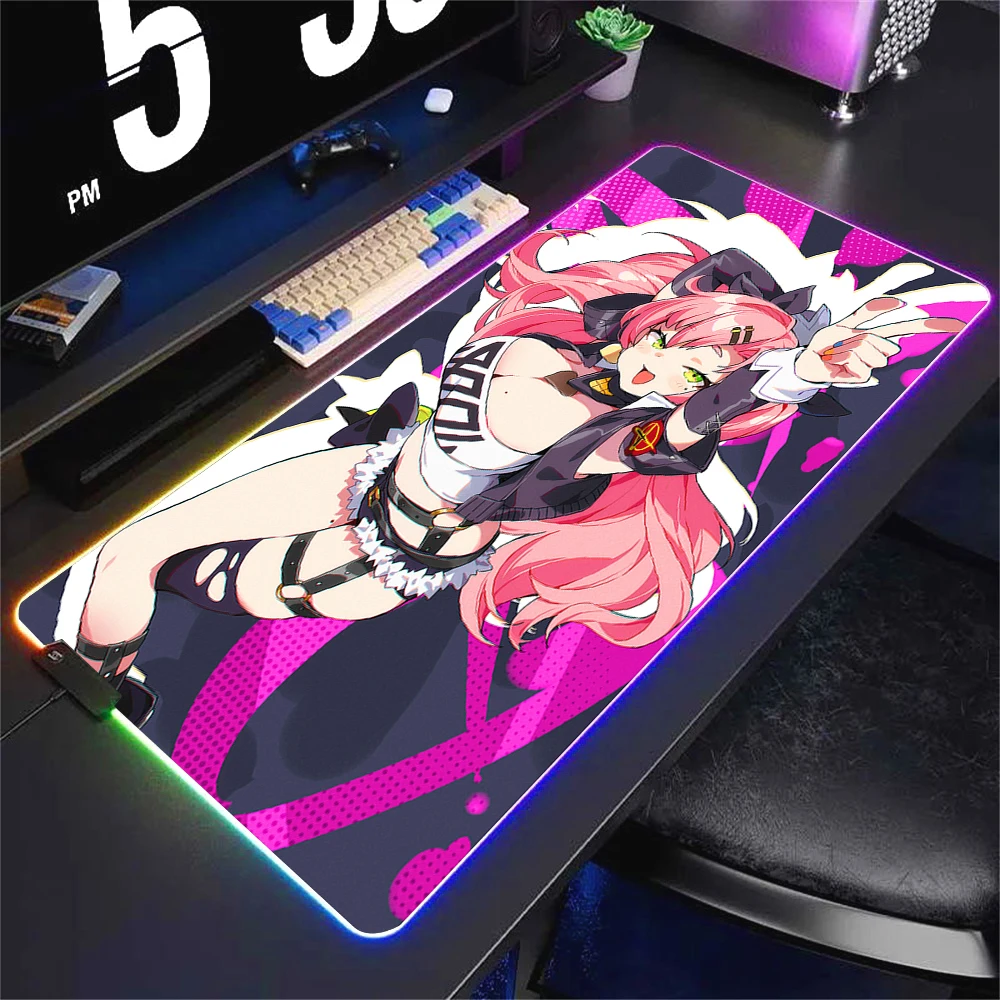 Gaming Mousepad Zenless Zone Zero RGB Table Mat New XXL Gaming Accessories Mice Pads Office Computer Luminescence Rubber Deskmat