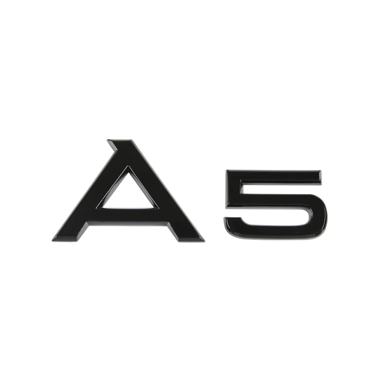 3D Letters Numbers Emblem for Audi A3 A4 A5 A6 A7 A8 Q2 Q3 Q5 Q7 Car Trunk Lid Nameplate Badge Logo Sticker Chrome Glossy Black