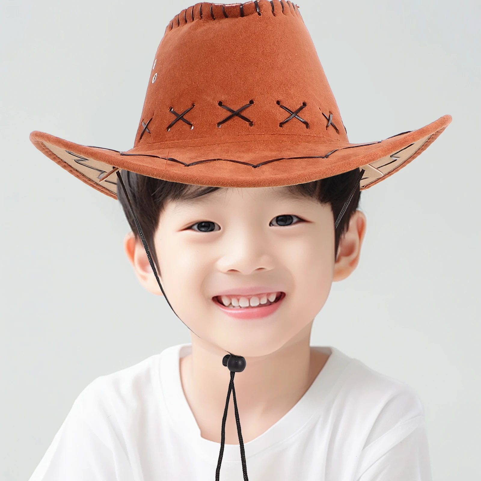 

Cowboy Costume Set Denim Dress Suit Sleeveless Cloth Parent-child Adult Party Hats Mens Trendy Outfit Western Theme Festival DIY