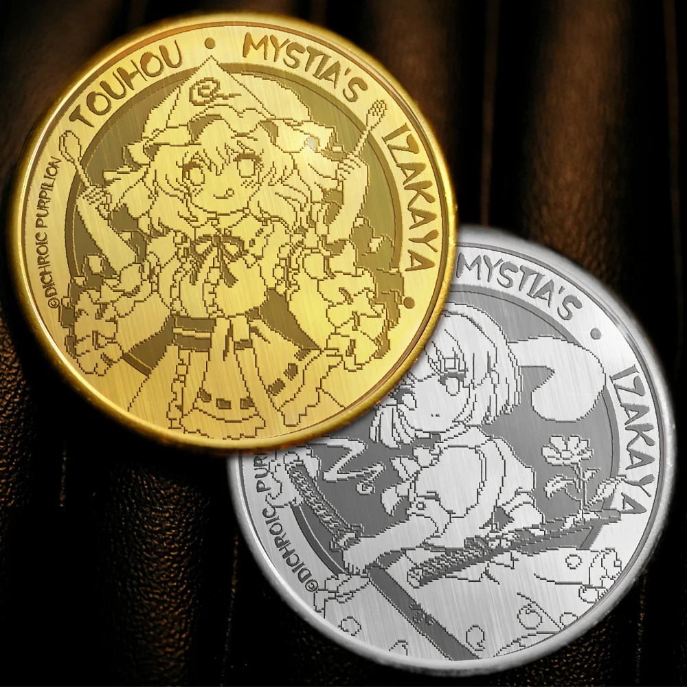 

2pcs Anime TouHou Project Remilia Scarlet Izayoi Sakuya Cosplay Commemorative Coin Sets Collection Xmas Gift