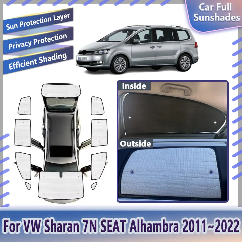 Автомобильный полный солнцезащитный козырек для Volkswagen Sharan 7N VW SEAT Alhambra 2011 ~ 2022 солнцезащитный крем для окон, анти-УФ-козырьки, покрытие, детали, аксессуары Автомобильный полный солнцезащитный козырек для Volkswagen Sharan 7N VW SEAT Alhambra 2011 ~ 2022 солнцезащитный крем для окон, анти-УФ-козырьки, покрытие, детали, аксессуары