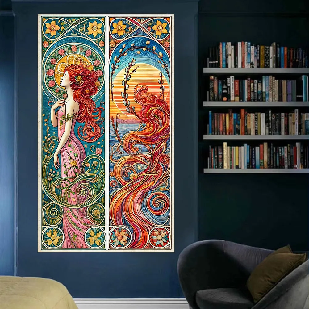 

diamond painting new 2025, Diamond mosaic, diamond art, Jewelry cross stitch, Alfons Mucha beautiful woman, diamond art square