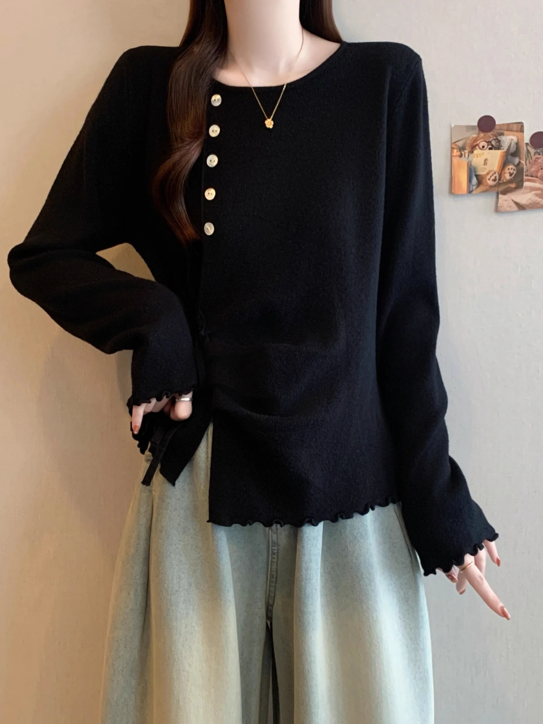 Women's Long Sve Kn… - image