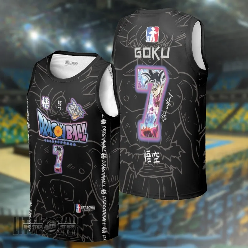 Nuevo Goku Ultra Instinto de Dragon Ball para Hombre 2026 # 7 Camisetas de Baloncesto sin Mangas Impresas en 3D, Ropa Casual Elegante para Fanáticos del Anime
