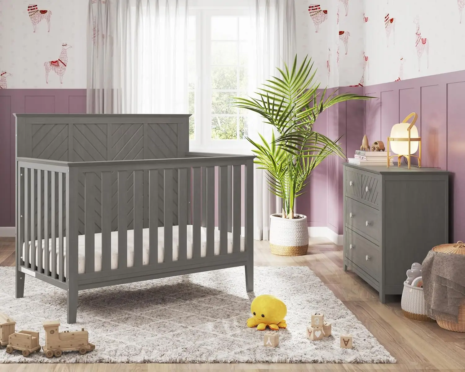 Child Craft Atwood Crib And Dresser Nursery Set, 2-Piece, Includes 4-In-1 Convertible Crib And 3-Drawer Dresser, Grows With