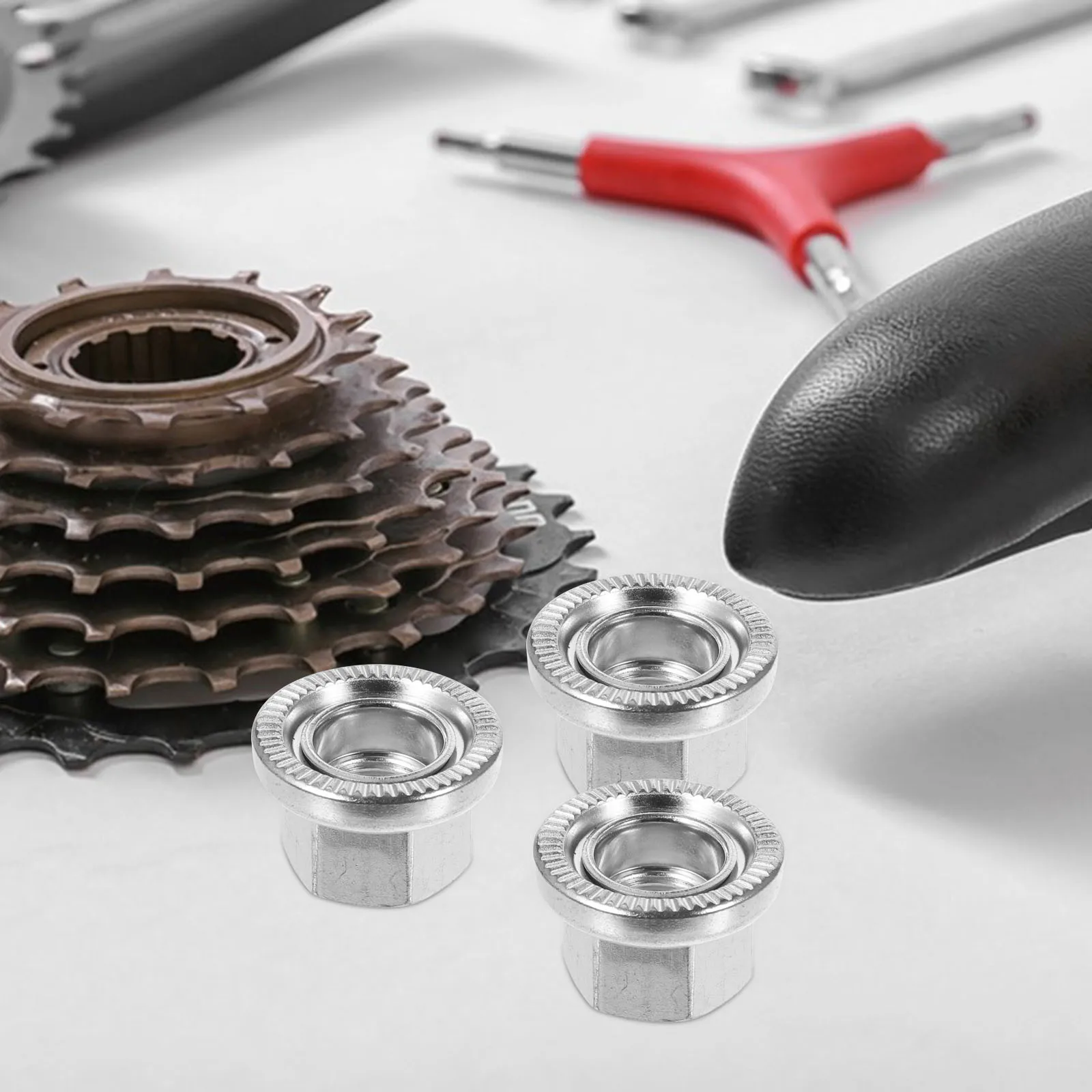 

10Pcs Axle Nuts Steel Durable Flanged Axle Nut Replacement Parts for Bicycle Wheel Hubs Universal Bike Nuts