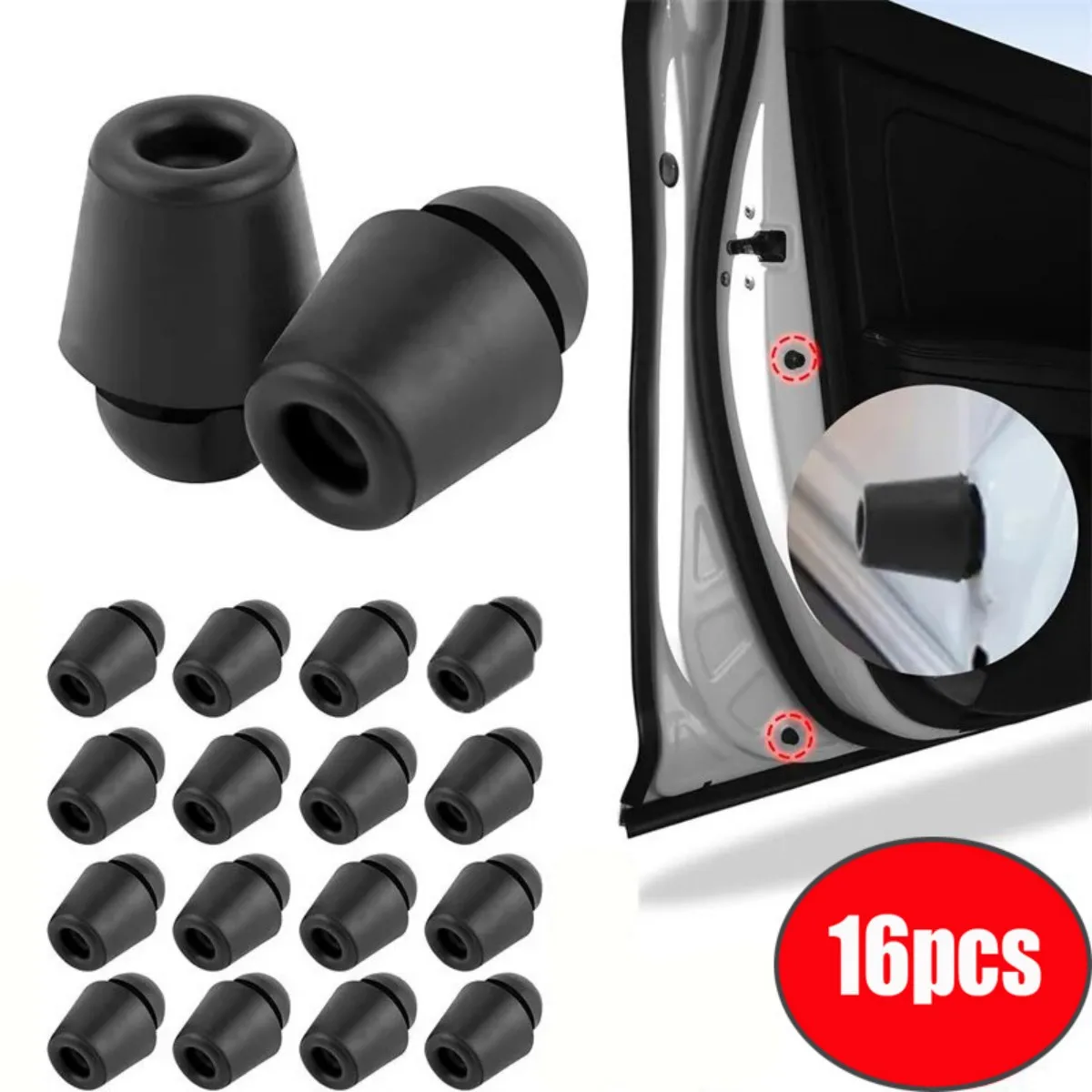16pcs car door anti-collision strip, door pad, universal door buffer sticker, rubber buffer block, car accessories