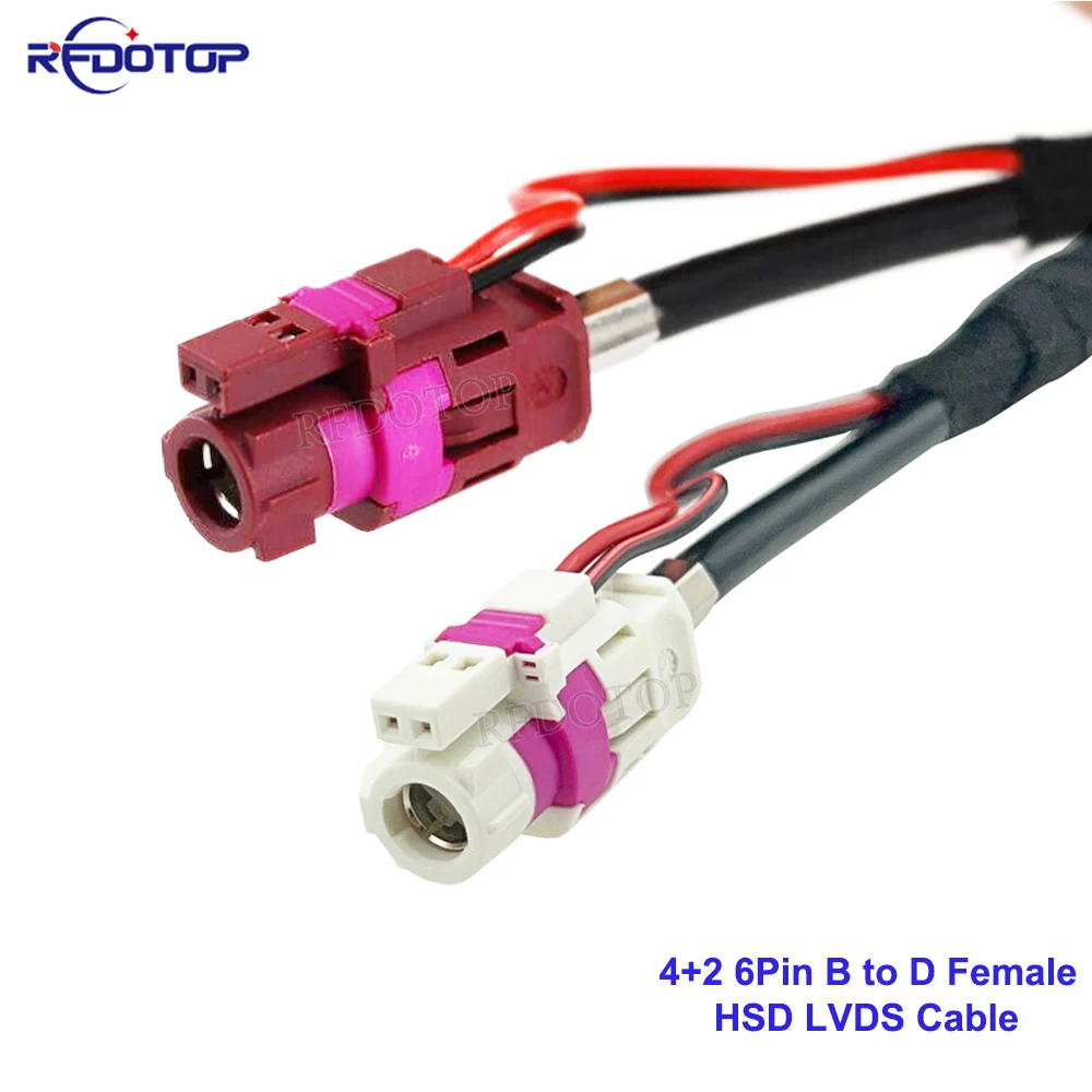 4+2Pin HSD LVDS Cable Code B Female to D Female Jack 6Pin Connector 6-Core High Speed DataTransmission Harness Wire LVDS Cable view 2
