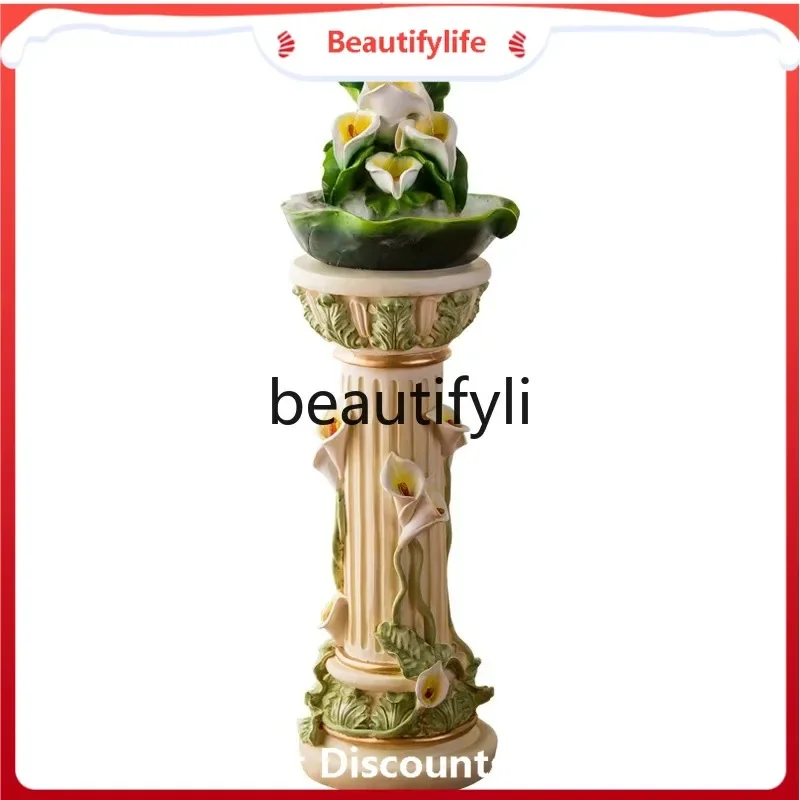 

European-style creative running water fountain living room TV cabinet, large-scale decoration, housewarming jewelry