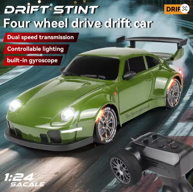 

S814 4WD Радиоуправляемый автомобиль 20 км/ч Высокоскоростной RC Дрифт Автомобиль с дистанционным управлением Гоночный автомобиль со светодиодной подсветкой Конкурсный автомобиль Детская игрушка 1/24