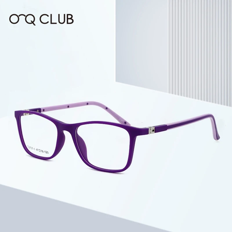 O-Q CLUB Kids Square Glasses Frame Myopia Optical Eyeglasses Boys Girls Spectacles TR90 Ultralight Glasses lenses for children