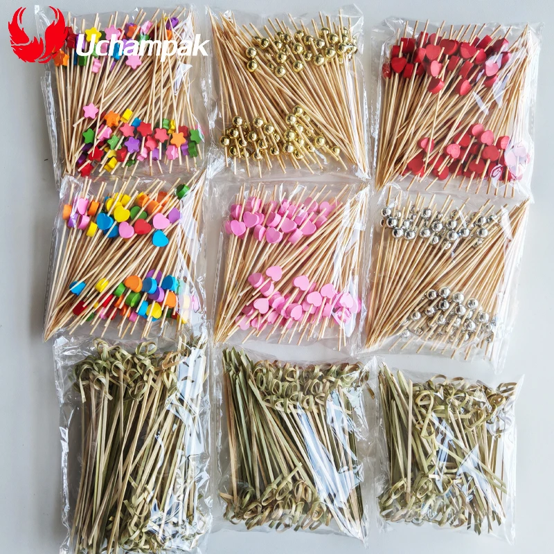 500 stücke Einweg Obst Bambus Sticks Buffet Salat Kuchen Dessert Spieß picks Hochzeit Party Decor Finger Lebensmittel Sticks Großhandel