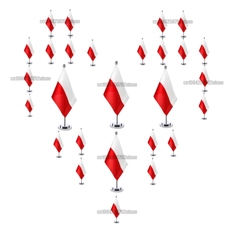Европа, 4K, 12 дюймов, Польша, Oscam, флаги для стола, 14*21 см, настольный флаг с золотом, база для флагштока Clines Polska, 8 линий флагов
