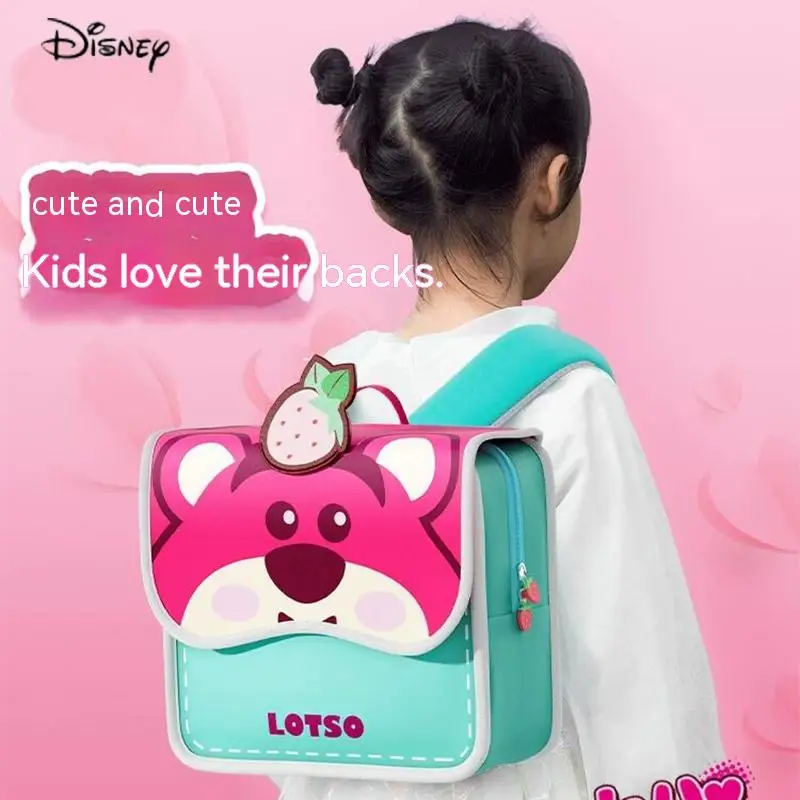 Disney Cartoon Lotso Children Backpack For Boys And Girls Lightweight Bag Large Capacity Baby Kindergarten Anime Alien Schoolbag