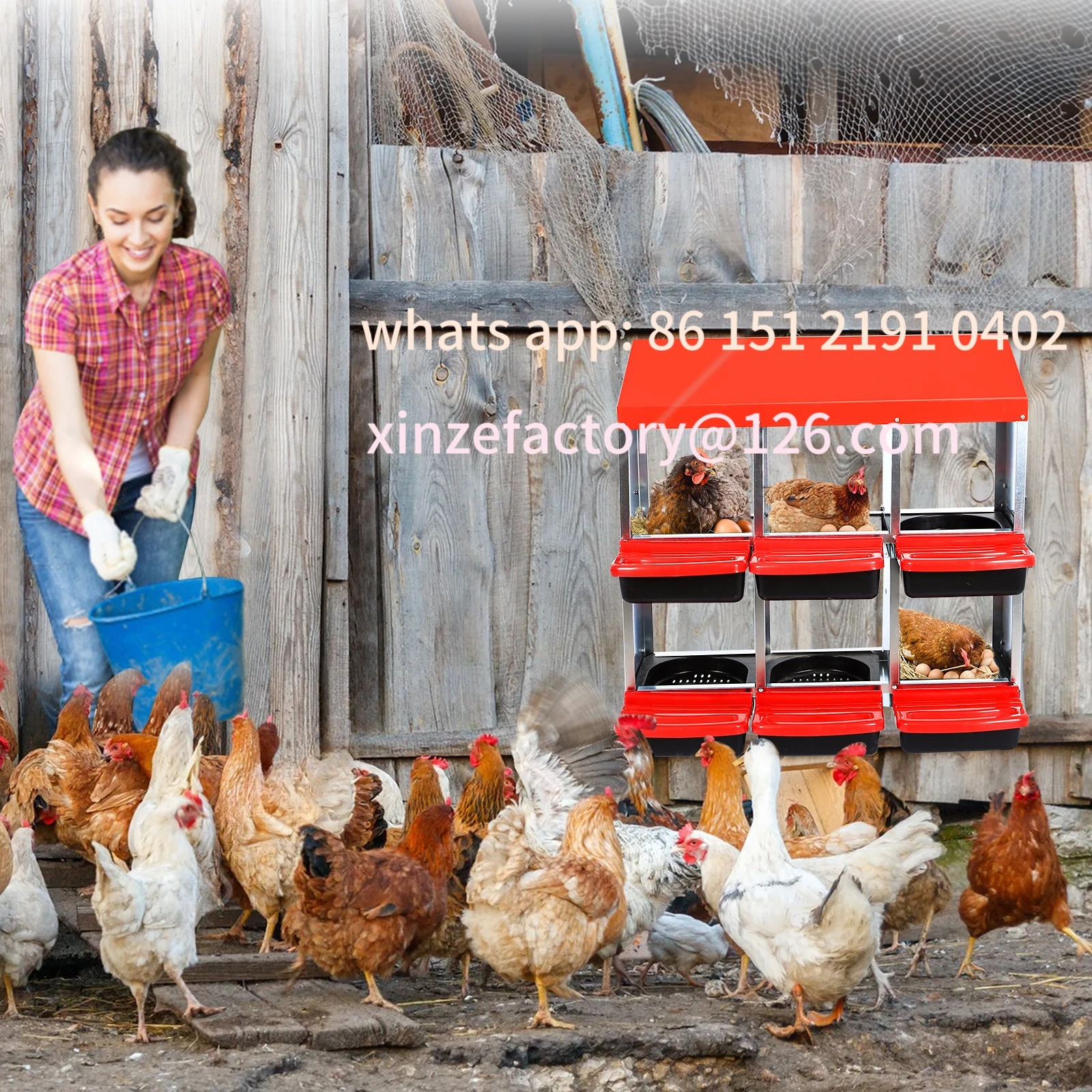 Customizable  Chicken Coop Nesting Box,Compartments Chicken Egg Laying Box, Chicken Nesting Box With Lid