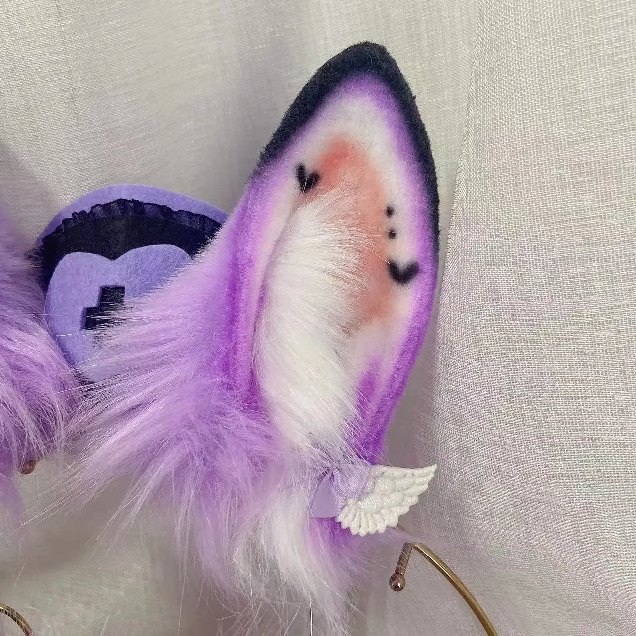 Orecchie di coniglio viola fatte a mano Cerchietto per capelli Copricapo Cappello da infermiera Orecchini a coda Cosplay Prop Accessori Lolita