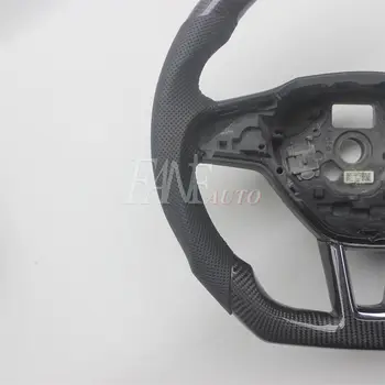 Náhradní volant ve tvaru D z pravého uhlíkového vlákna s kůží pro Škoda Octavia 2017-2021 6 nejlepší prodej Volanty u Škody Octavia - №5