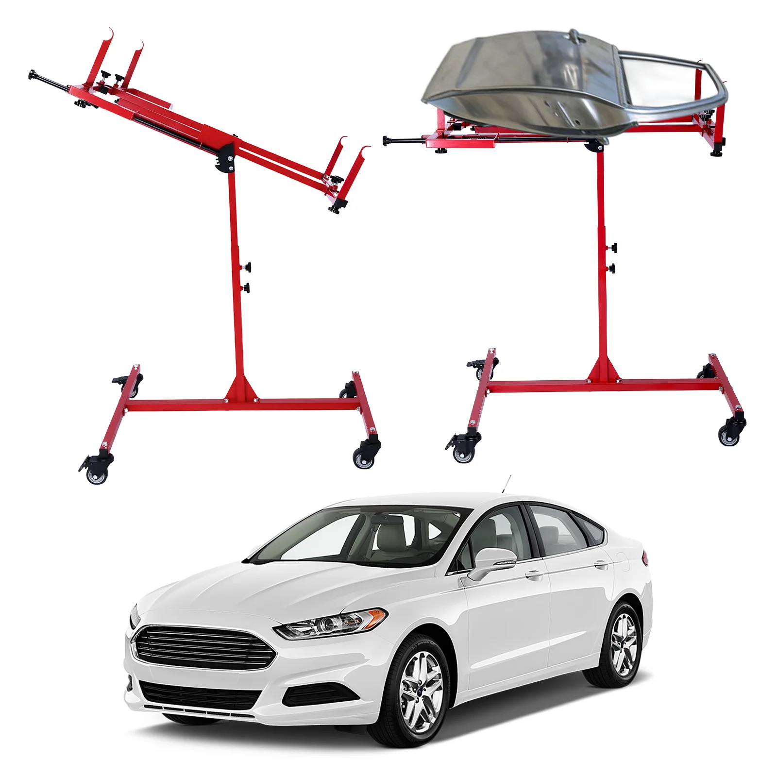 

Multifunction Door Painting Stand Adjustable 90 Degree Rotating with 4 Wheels Hang Automotive Panels Fenders Bumpers Car Parts