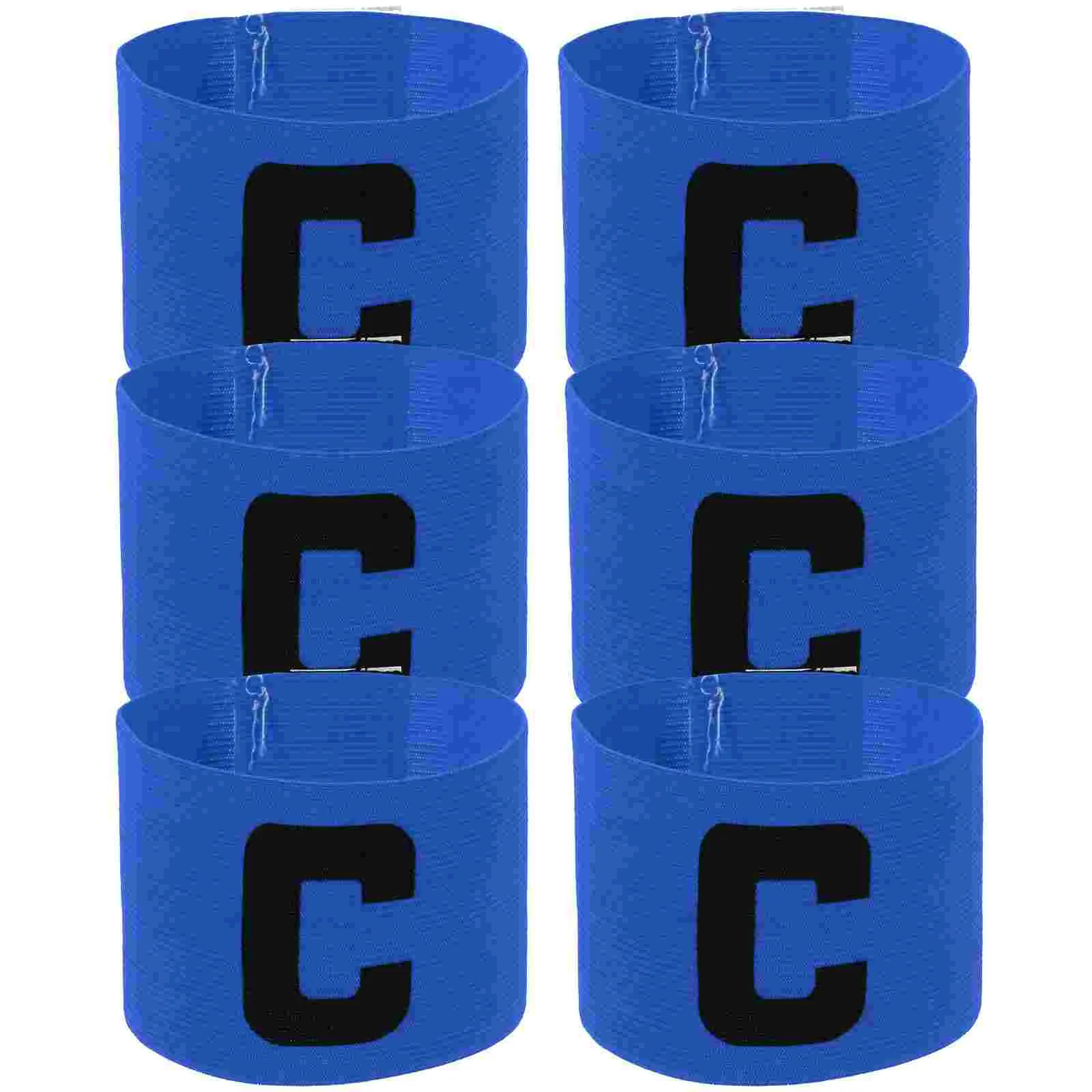 6 ชิ้นปลอกแขนกัปตันผู้นําทีม Armbands สีฟุตบอลฟุตบอลการแข่งขันยืดหยุ่นผู้ชายผู้หญิง