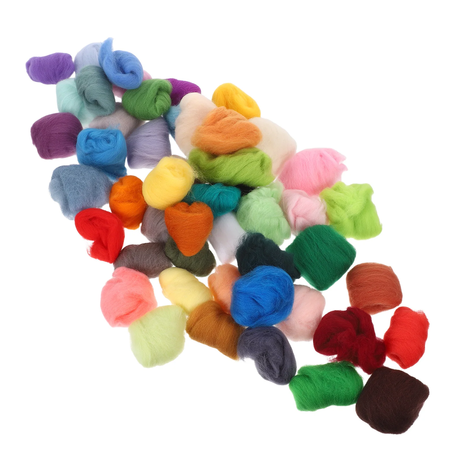 

50Pcs Needle Felting Wool Soft Colored Roving Strips DIY Felt Crafts Accessories Handmade Wool Roving for Beginners Felting