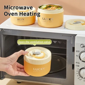 WORTHBUY Kotak Makan Siang Termal Tertutup Portabel untuk Anak-anak Microwave yang Dapat Ditumpuk 304 Kotak Bento Baja Tahan Karat Wadah Makanan Berinsulasi 12 hermetik penjualan terbaik - №
