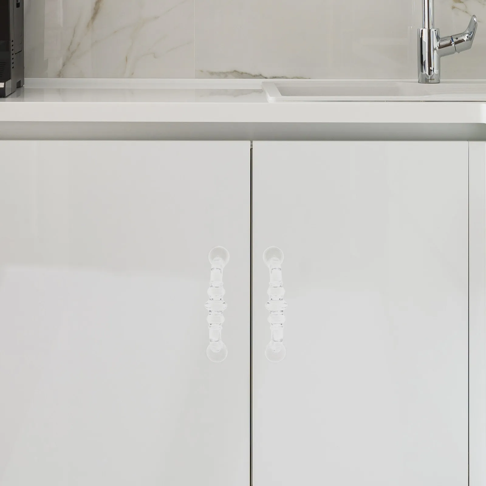 4Pcs Arc Style Acrylic Cabinet Handles Smooth Comfort Grip Long-Lasting Drawer Pulls for Furniture Cupboard Office