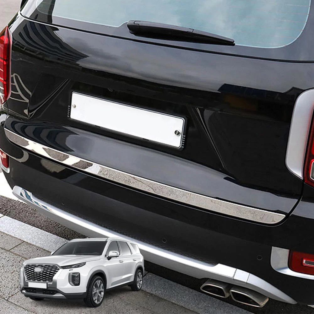 

For Hyundai Palisade 2020-2025 Auto Silver Stainless Steel Tailgate Decorative Cover Trim Exterior Accessories