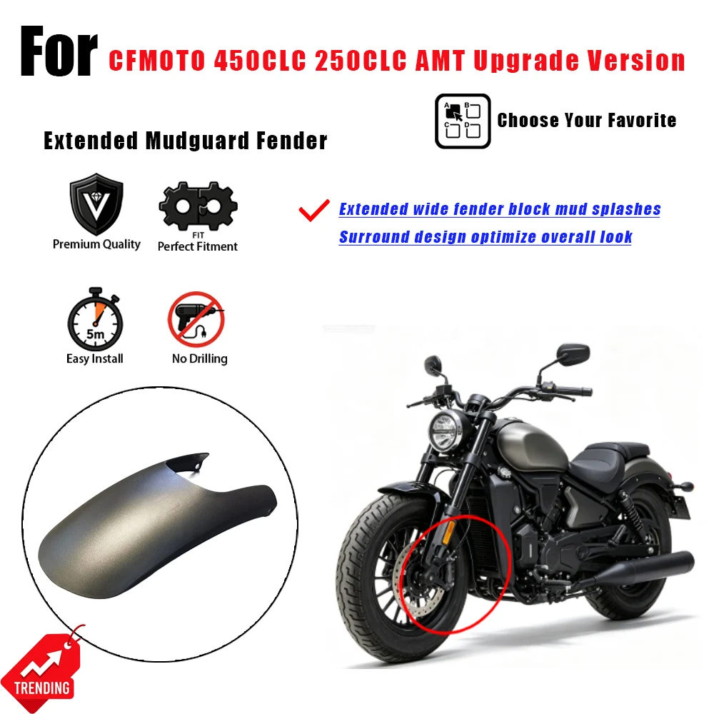 No Mod Extended Decor Mudguard Surround Mod Accessories For CFMOTO 450CLC 250CLC Cruiser Accesorios moto