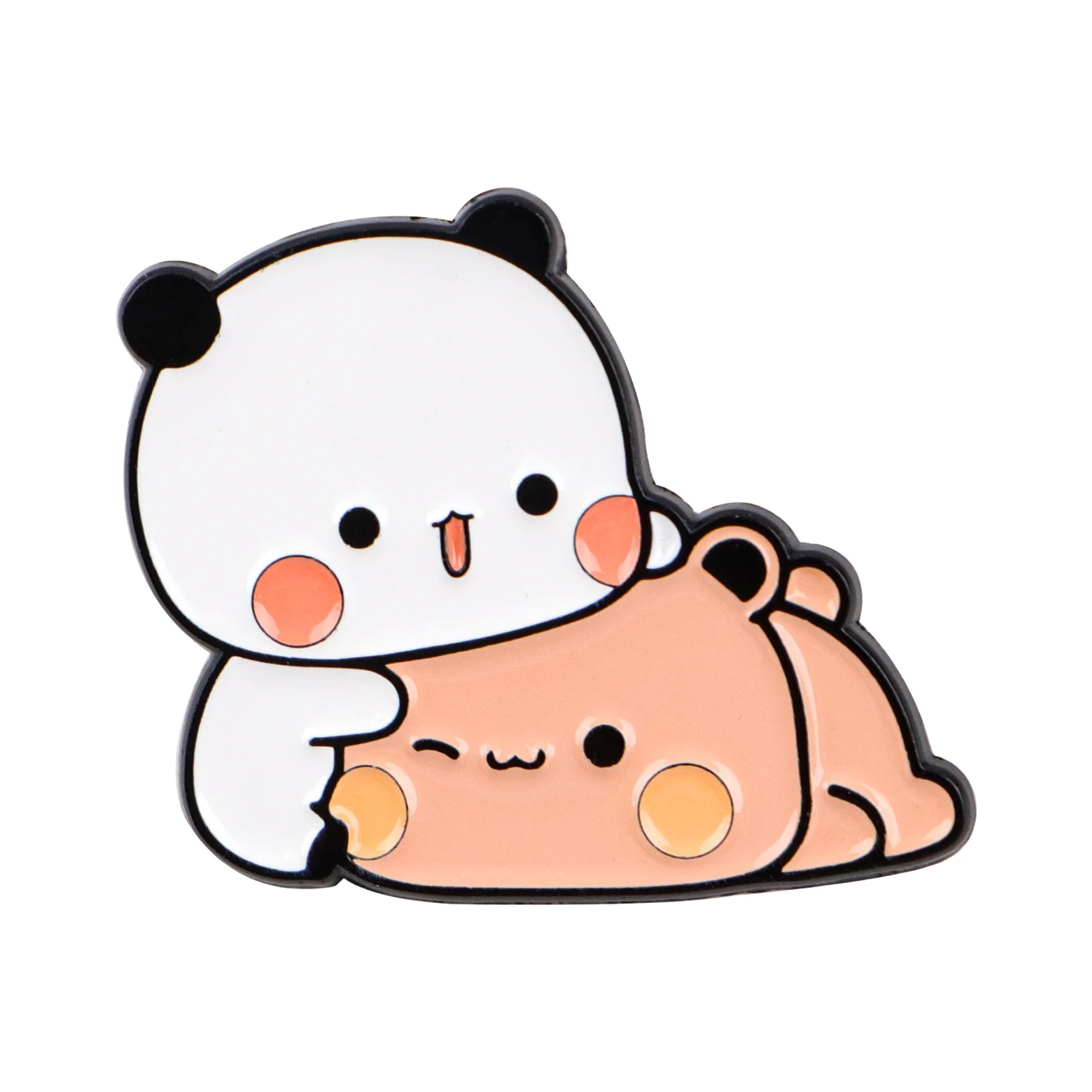 Broches en émail ours blanc et ours brun, Badges d'animaux de dessin animé pour vêtements, broche en métal, Badge de Couple, accessoires de bijoux, cadeaux