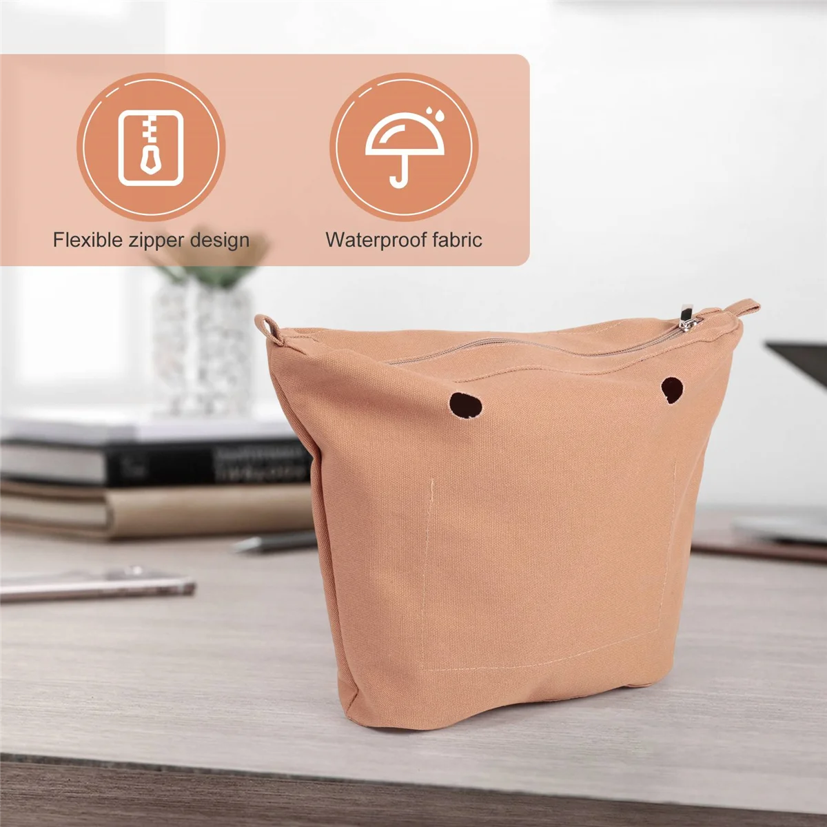 FZFZ водонепроницаемая однотонная холщовая вставка с внутренней подкладкой, карман на молнии для сумки Obag O, сумка, глубокий хаки, мини