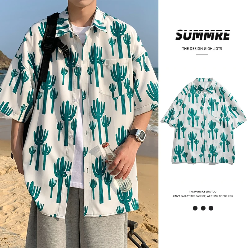 

Men's short sleeve shirts summer beach cool t-shirts casual fashion streetwear tops graphic prints men's clothing M-XXXL